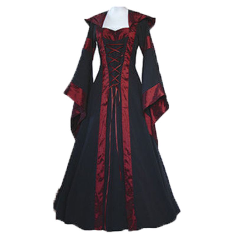 Trang phục cổ điển thời trung cổ có mũ trùm đầu Victoria thời phục hưng Gothic cho nữ 2022