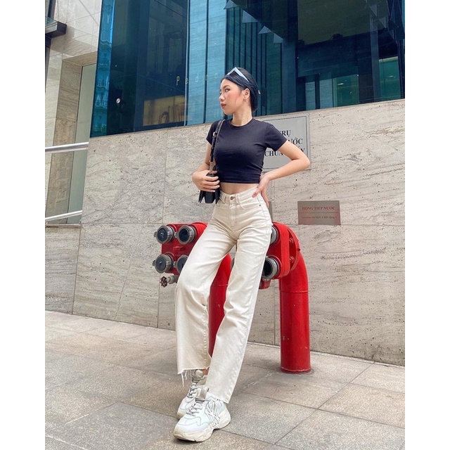 Quần culottes kem chỉ bò siêu đẹp