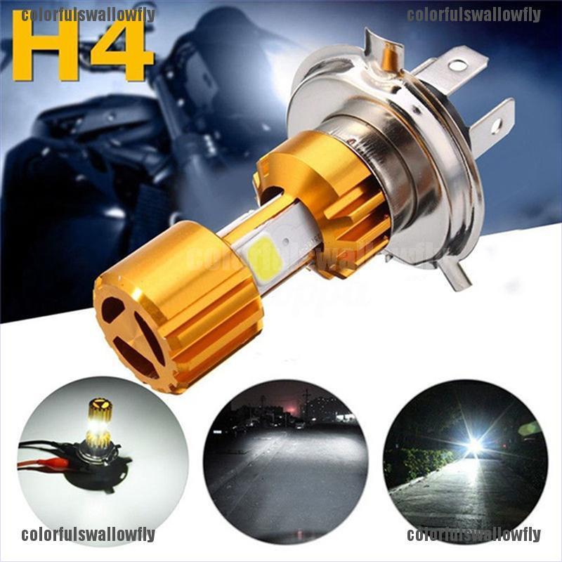 Colorfulswallowfly H4 Motorcycle 10W LED 3 COB Motorcycle Headlight Bulb 500LM Hi/Lo Beam Light CSF