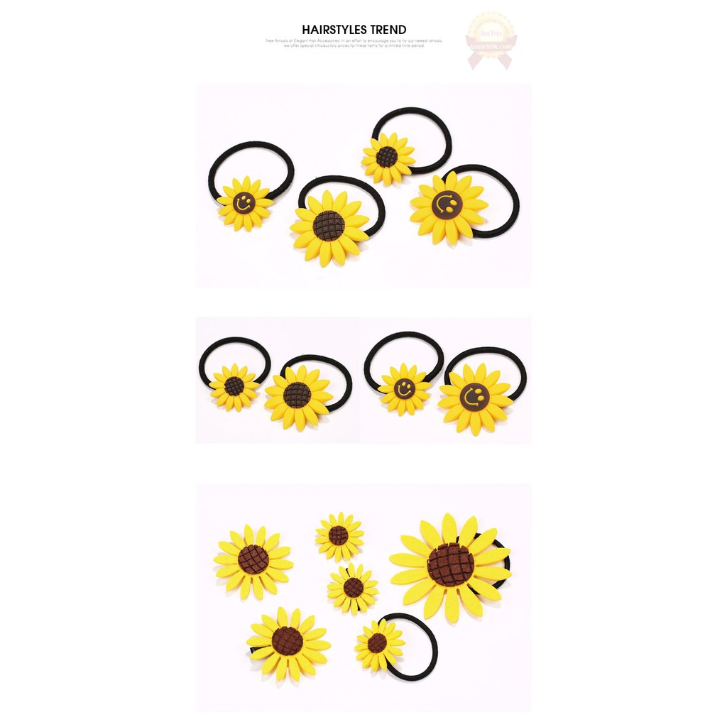 Dây chun buộc tóc tròn SunFlower hoa hướng dương thời trang PKTT106SP2