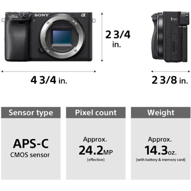 MÁY ẢNH SONY A6400 | BODY ĐEN | CHÍNH HÃNG