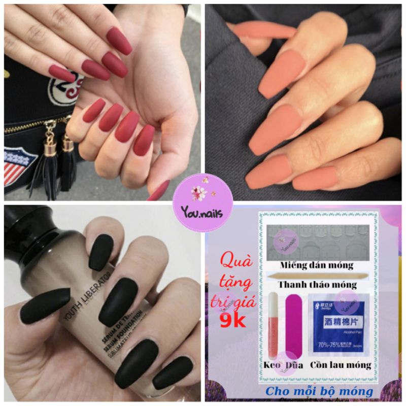 Móng tay giả nhám kèm keo dài nhọn YOU NAILS