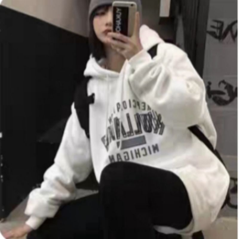 Áo hoodie nam nữ, áo sweater nỉ nam nữ from rông unisex chất nỉ ngoại siêu dày dặn TRẮNG ĐEN