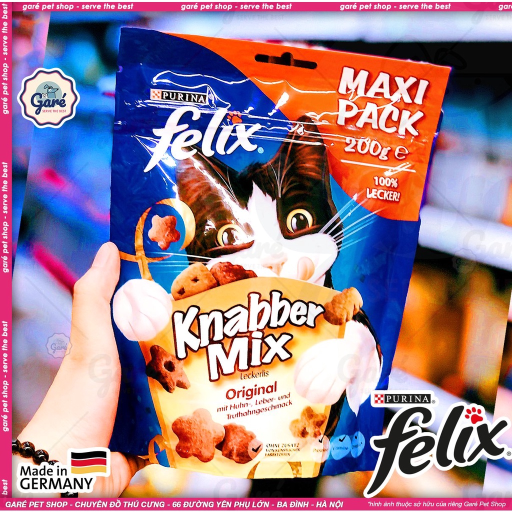 200gr - Bánh thưởng Felix Knabber Mix cho Mèo lớn Mèo con nhập Đức hương Gà &amp; Cá - Snack Knabber Mix for Cat &amp; Kitten