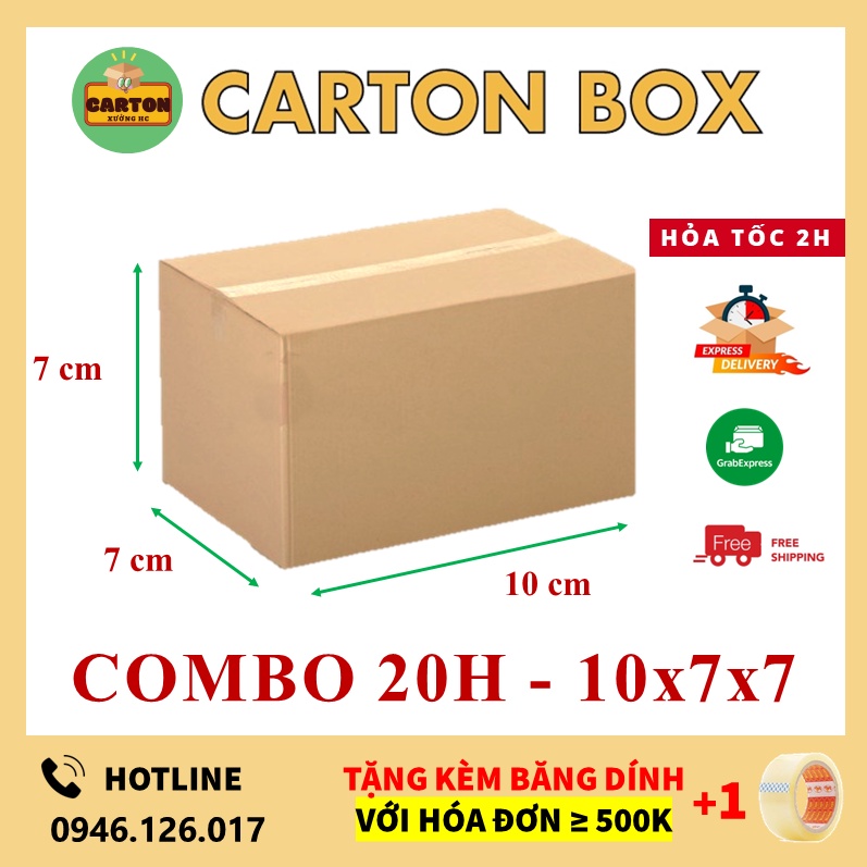 [SỈ/LẺ] (10x7x7) COMBO 20 Hộp Carton Giá Rẻ, Thùng Carton Đóng Hàng chỉ từ 599đ/h