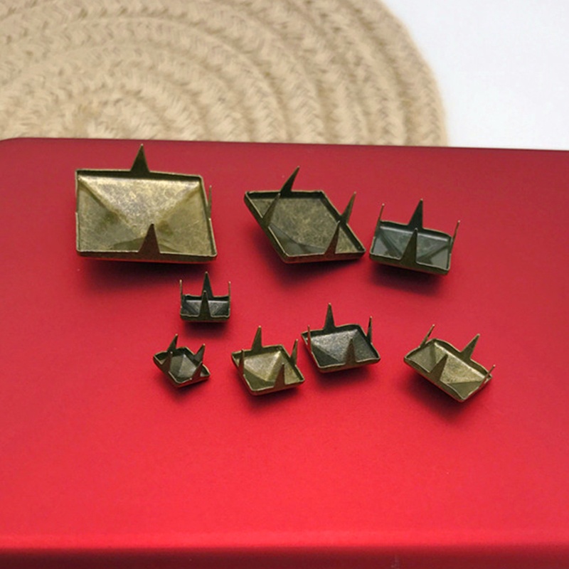 Đinh Tán Kim Tự Tháp Đồng 4 Chấu Nhiều Kích Cỡ Cho Quần Áo Da Thủ Công