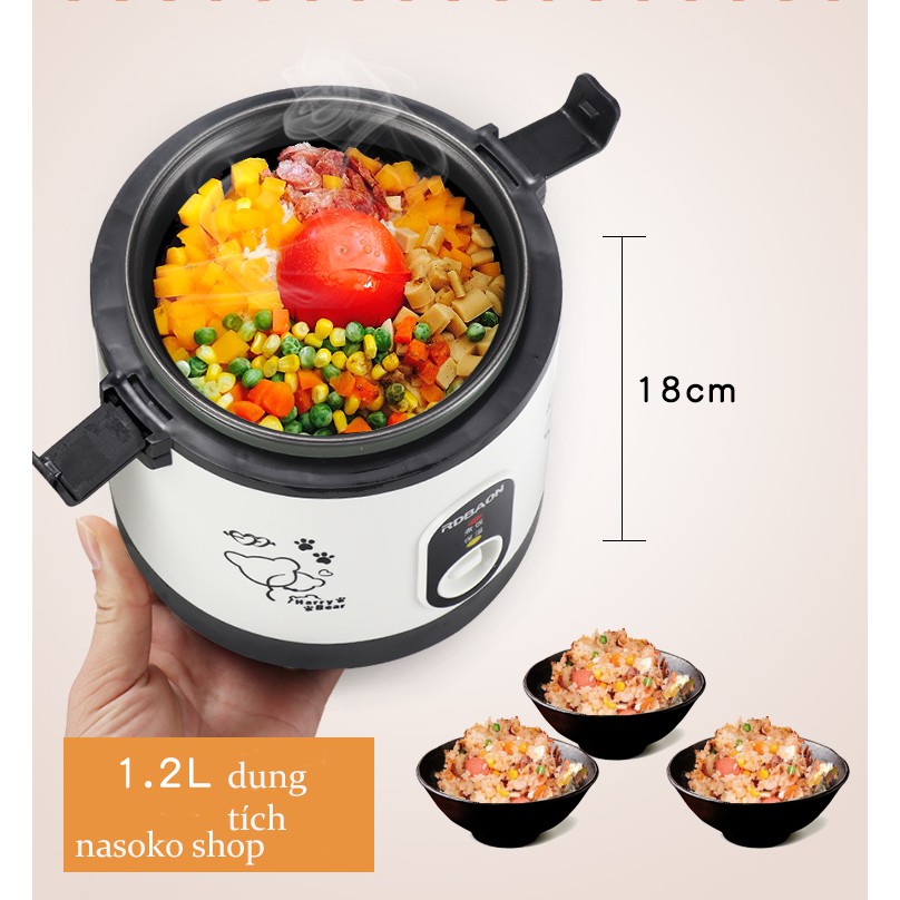 Nồi cơm điện mini 1.2L hãng RDBAON Kenly quai xách (phiên bản mới) | BigBuy360 - bigbuy360.vn