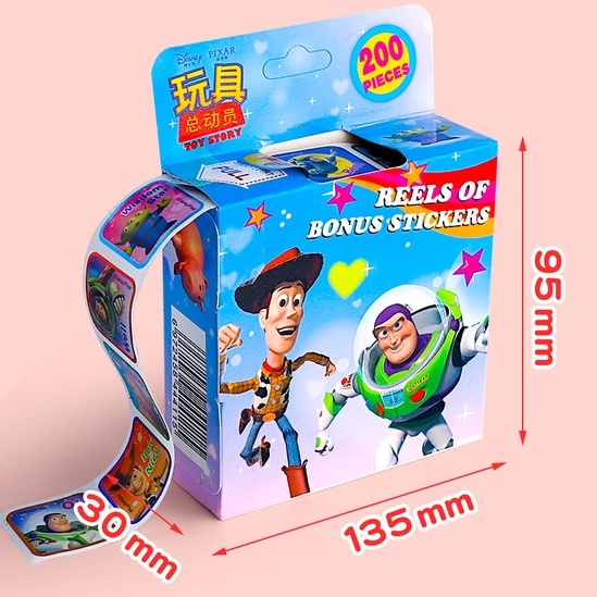 Cuộn 200 Sticker Khen Thưởng Cho Bé - Bộ Sưu Tập Hình Dán Siêu Nhân Spiderman Công Chúa Elsa Bé Cực Thích