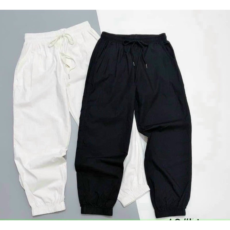 Quần joggers, Quần Bom bo gấu chất thô co dãn mặc hè hàng quảng châu mặc tôn dáng dễ phối đồ 2 màu đen- trắng