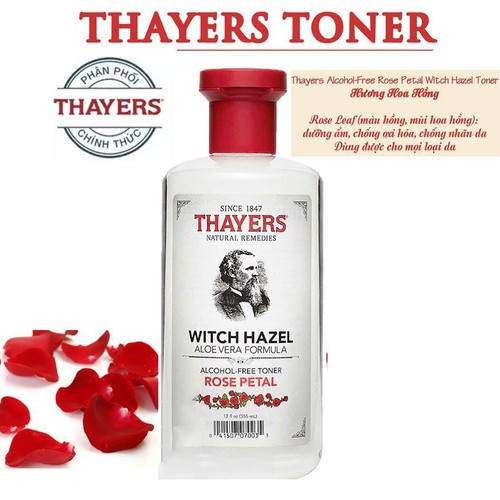 Nước Hoa Hồng Thayers Không Cồn Rose Petal Witch Hazel Toner