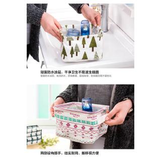 cotton and linen handle desktop debris storage box