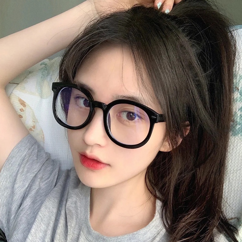 Mắt kính tròn mèo dễ thương cho nữ gọng nhựa