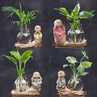 Tượng chú tiểu có lọ cắm hoa trồng cây ( 1 tượng)