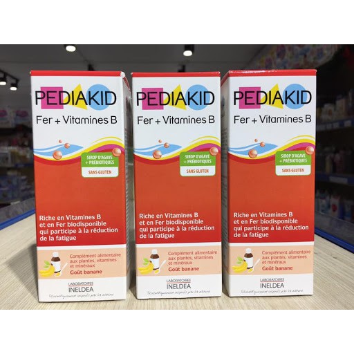 Siro Pediakid Fer Vitamines B - bổ sung Sắt và các Vitamin nhóm B Cho Trẻ Từ 6 Tháng Tuổi Pháp