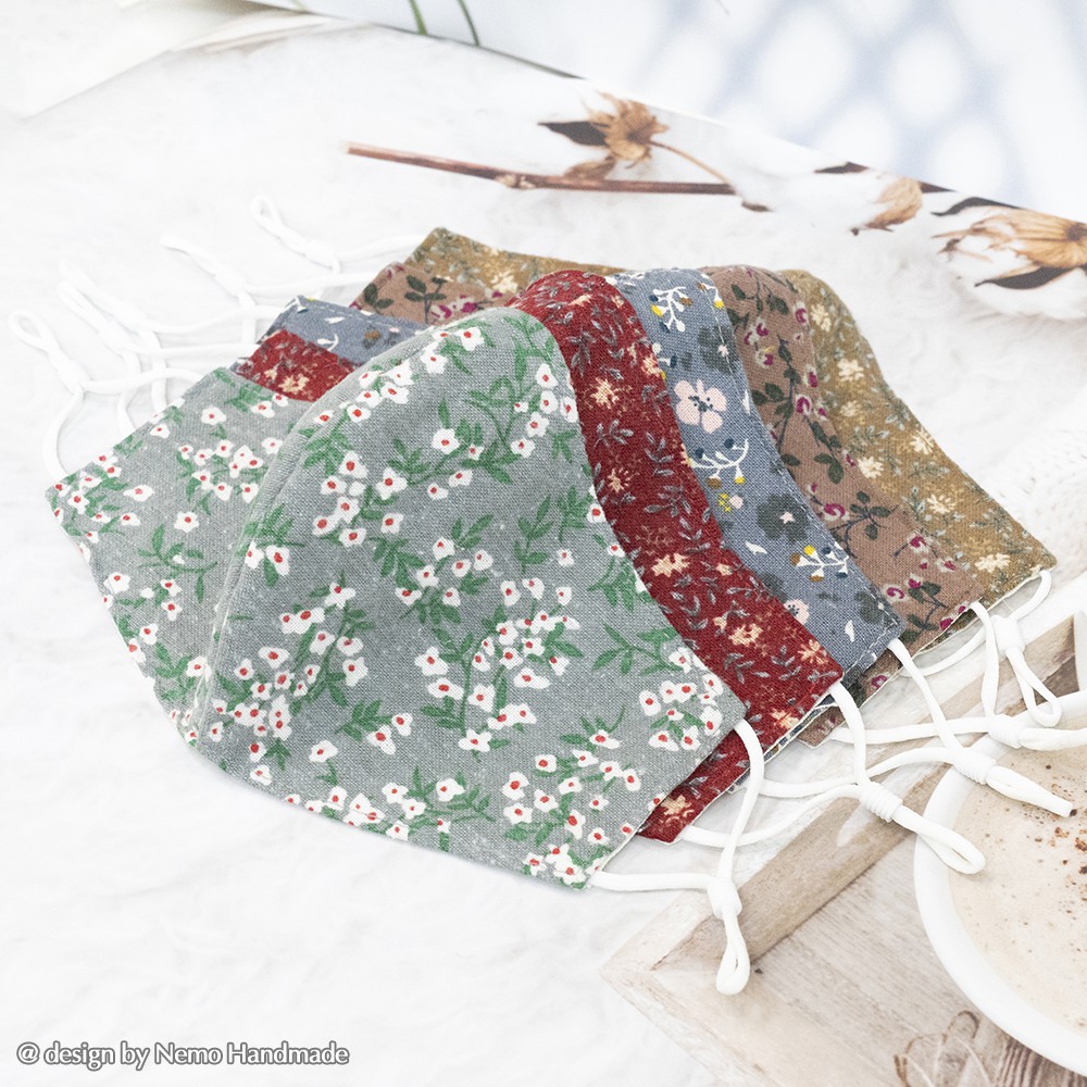 Khẩu Trang 3 Lớp Linen Hoa Vintage Nemo Handmade, Có Nút Điều Chỉnh Dây Phù Hợp Với Mọi Gương Mặt - KTLNH5M | BigBuy360 - bigbuy360.vn