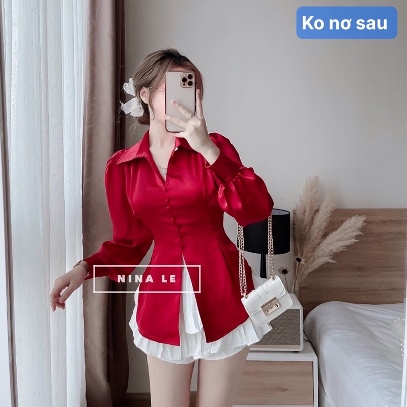 áo sơ mi lụa tay phồng hót hít