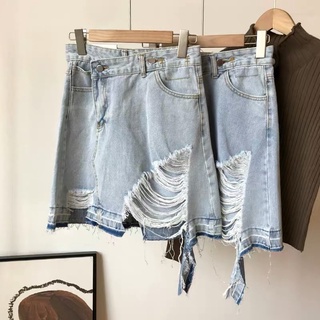 Chân váy jeans rách cá tính có bigsize