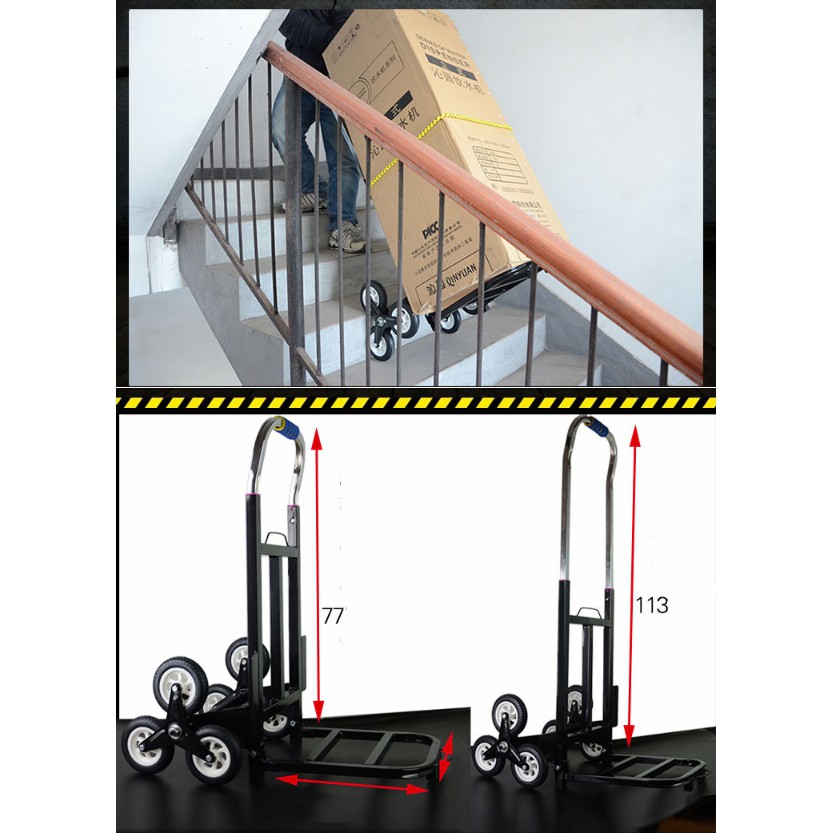 Xe kéo hàng hỗ trợ leo cầu thang cao cấp 6 bánh rút gọn Alex LK500 - The Royal's