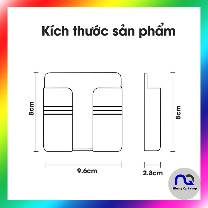 Kệ dán tường giá đỡ sạc điện thoại, điều khiển có khe hở để dây sạc tiện lợi chắc chắn