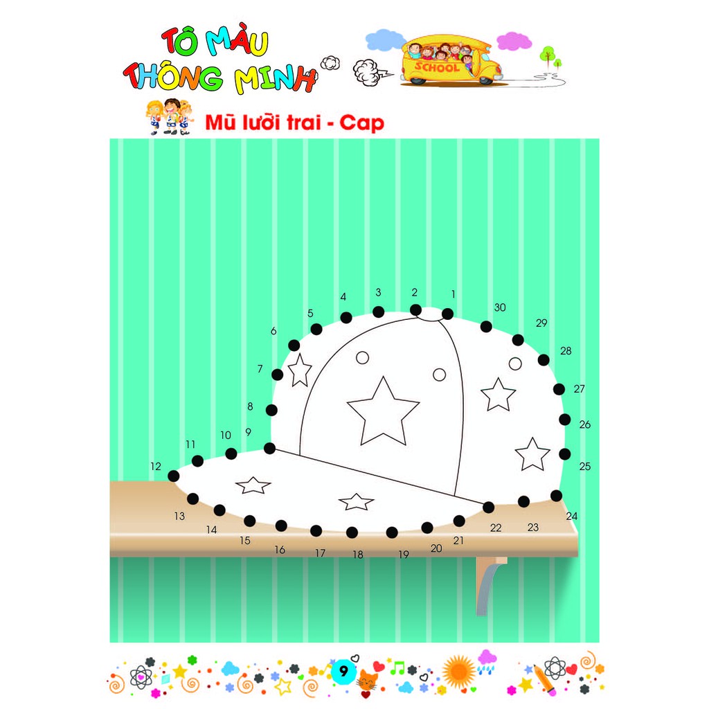 Sách - Tô màu nối số thông minh chủ đề động vật dưới nước