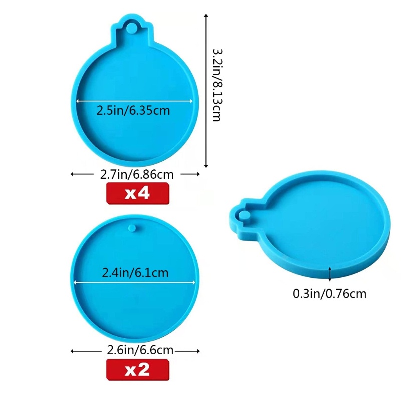 Sa Bộ 6 Khuôn Silicone Làm Mặt Dây Chuyền Thủ Công