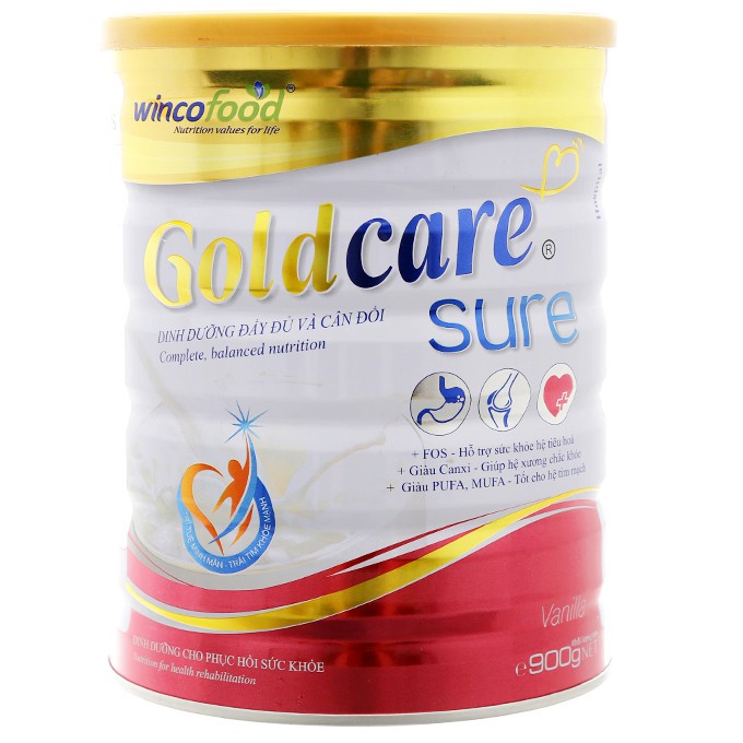 Sữa bột Goldcare Sure Dinh dưỡng đầy đủ và cân đối lon 900g (từ 30 tuổi trở lên) [Hoàn tiền 311% nếu SP KHÔNG CHÍNH HÃNG