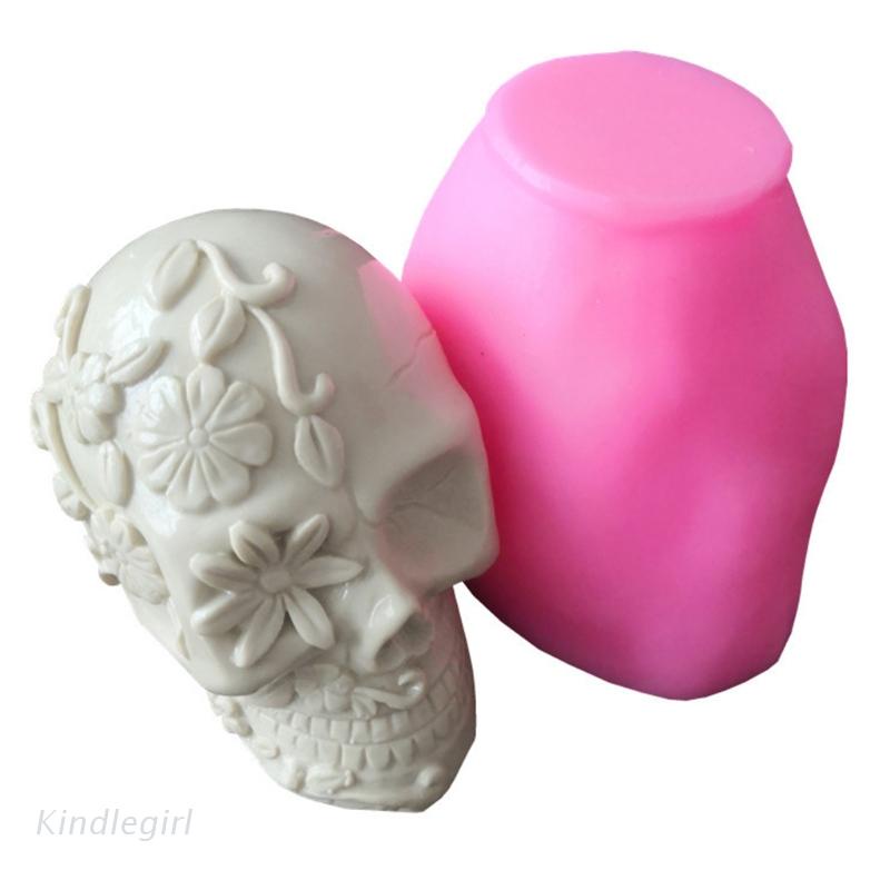 Khuôn Silicone Làm Móc Khóa Hình Đầu Lâu / Bông Hoa Độc Đáo