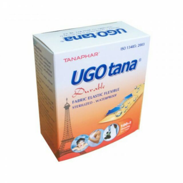 Băng dính cá nhân y tế UGOtana 19×72mm hộp 102 miếng [Hibaby store]