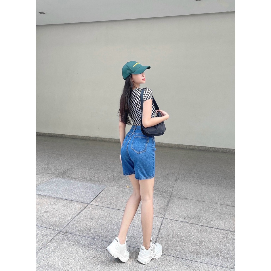 Quần jean ngố nữ ống rộng lưng cao sành điệu, chất vải jean denim mềm mịn William - AT194