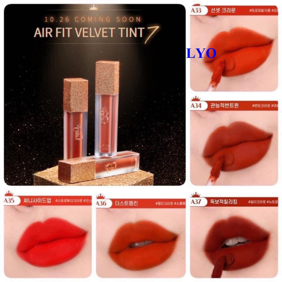 Mẫu mới ver7 (Màu 18-37) Son Kem Lì Black Rouge Air Fit Velvet Tint Ver4,5,6