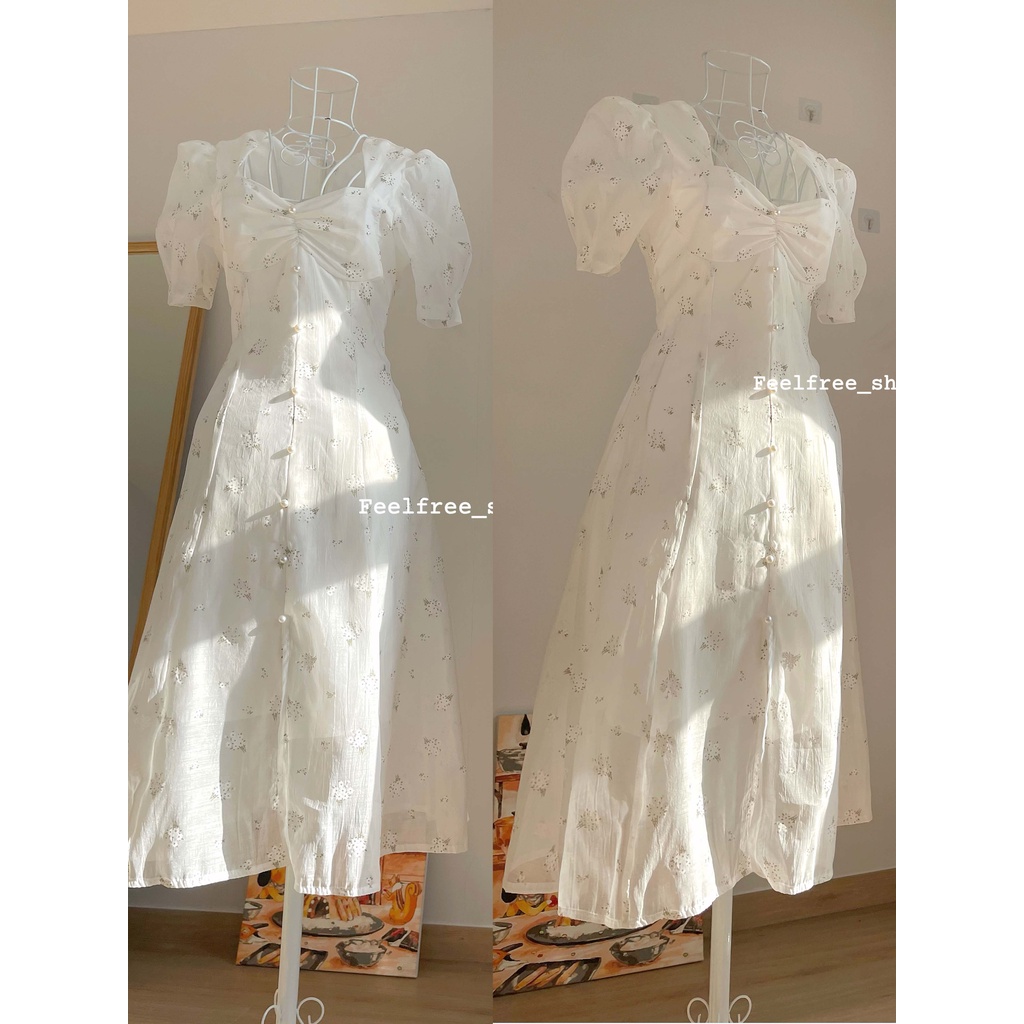 Đầm Trắng Dài Hoa Cúp Ngực 2 Lớp Mặc Đi Tiệc, Đi Chơi, Kỷ Yếu (Hình Thật) | BigBuy360 - bigbuy360.vn