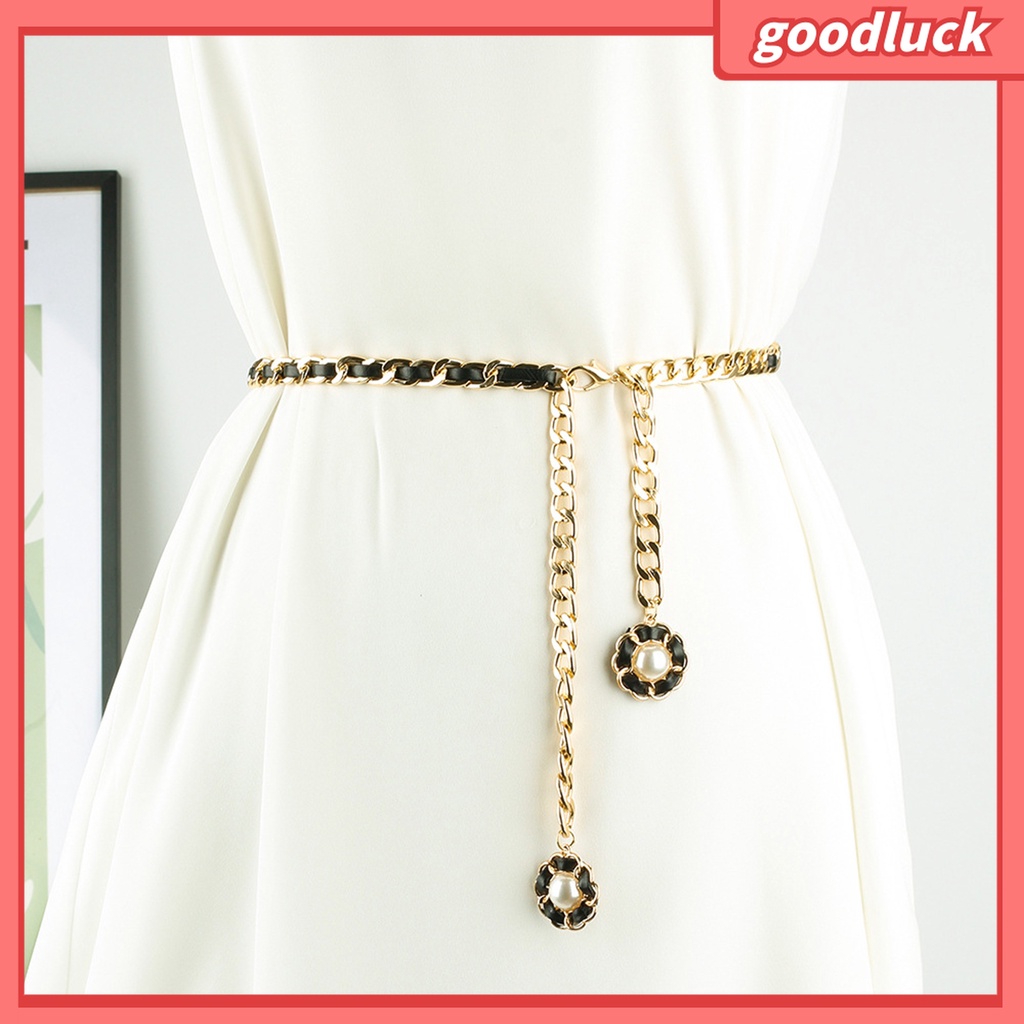 &lt; Golu &gt; Dây Xích Đeo Thắt Lưng Quần Jean Bắt Sáng Với Thiết Kế Đơn Giản Trang Trí Đầm / Trang Sức Bằng Hợp Kim Cho Nữ Mặc Hàng Ngày