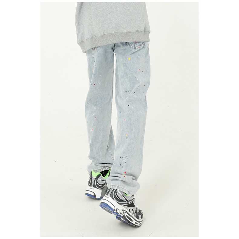 Quần jean ống rộng vẩy sơn japan J207