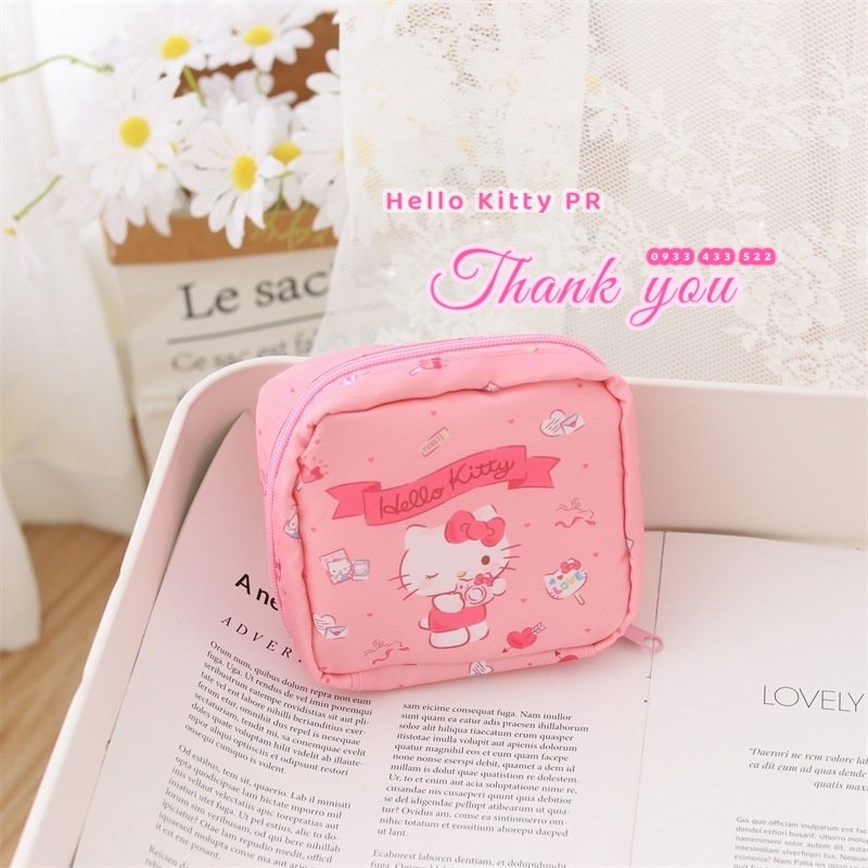 Túi đựng mỹ phẩm, băng vệ sinh Hello Kitty