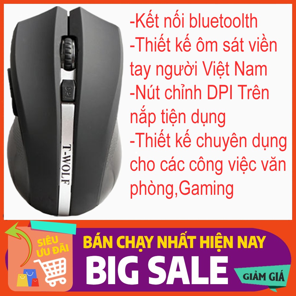 Chuột KHÔNG DÂY Gaming Cao Cấp, Chuột Máy Tính Laptop QUEEN-5 Chất Từng Centimet