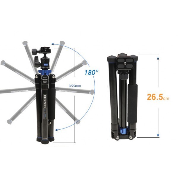 Tripod Benro Is05 nhỏ gọn, trọng lượng nhẹ, siêu cơ động - tặng kẹp đt