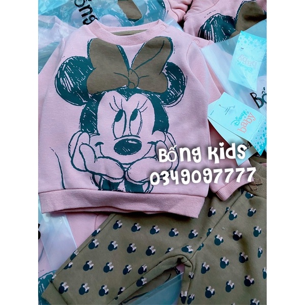 Bộ Nỉ Bé Gái Minnie Hồng Nâu C&amp;A