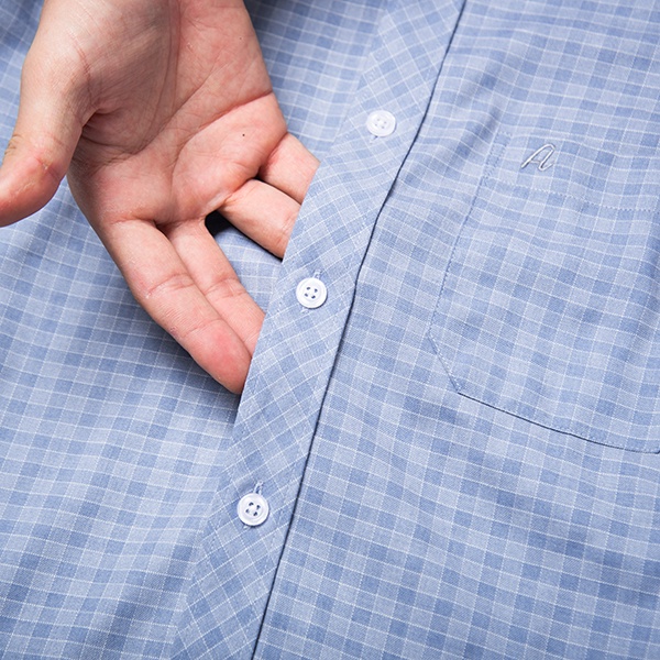 Áo Sơ Mi Nam Công Sở Trung Niên Thương Hiệu Anton Dài Tay Vải Sợi Tre Xanh Dương Kẻ Caro – AC137 | BigBuy360 - bigbuy360.vn