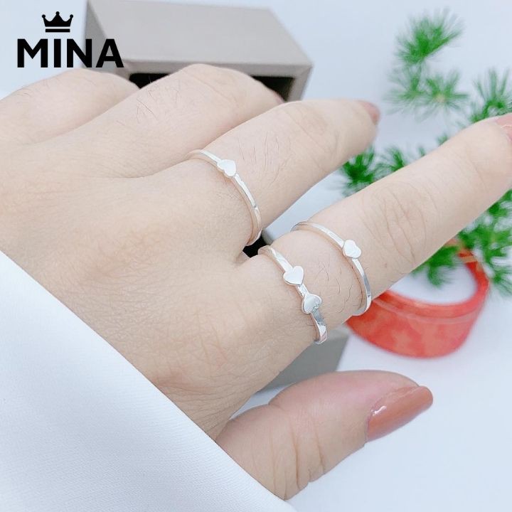 Nhẫn bạc ghép 3 hình cỏ 4 lá - MINAJW | Mua 1 được 3 nhẫn bạc