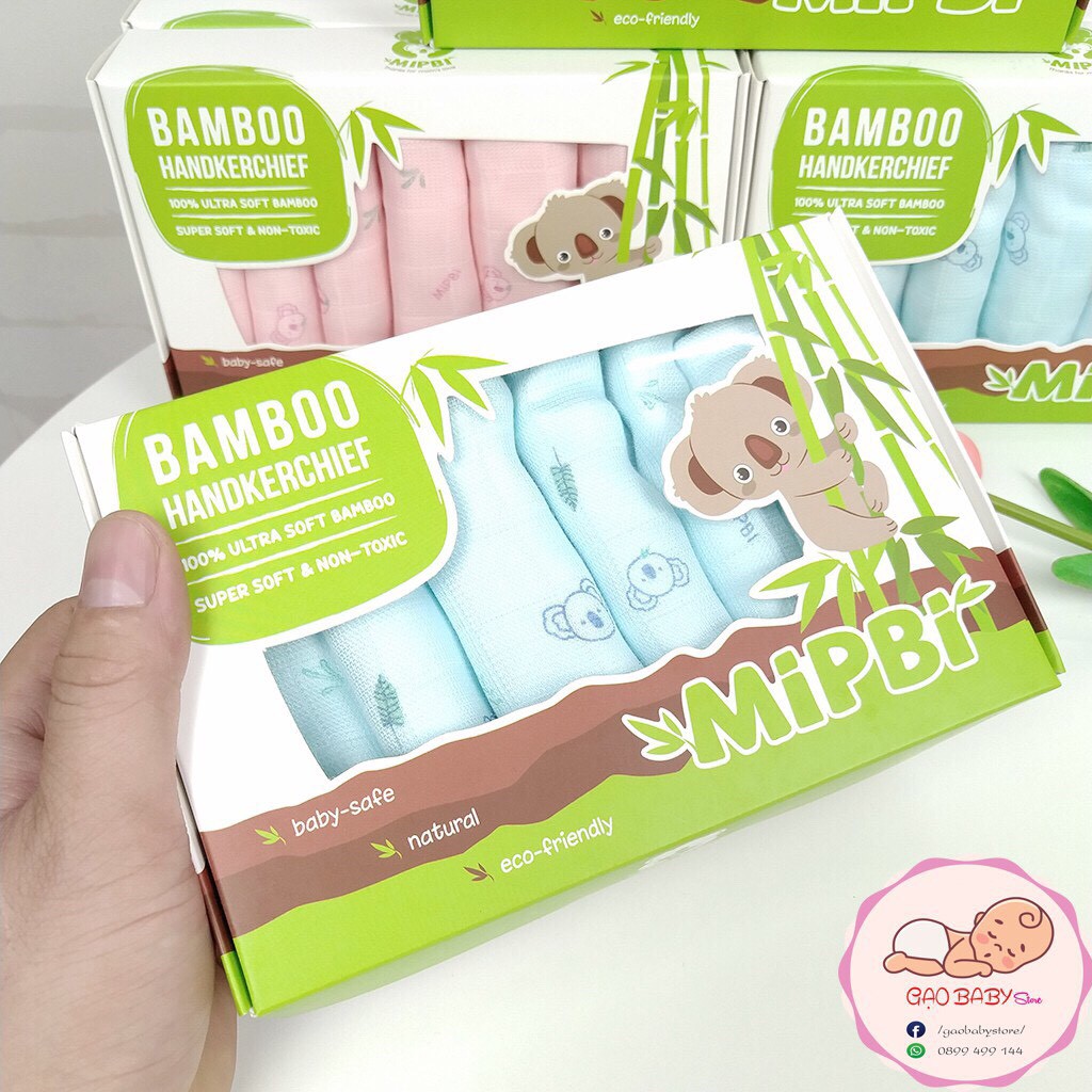 Hộp 6 khăn sữa sợi tre Mippi