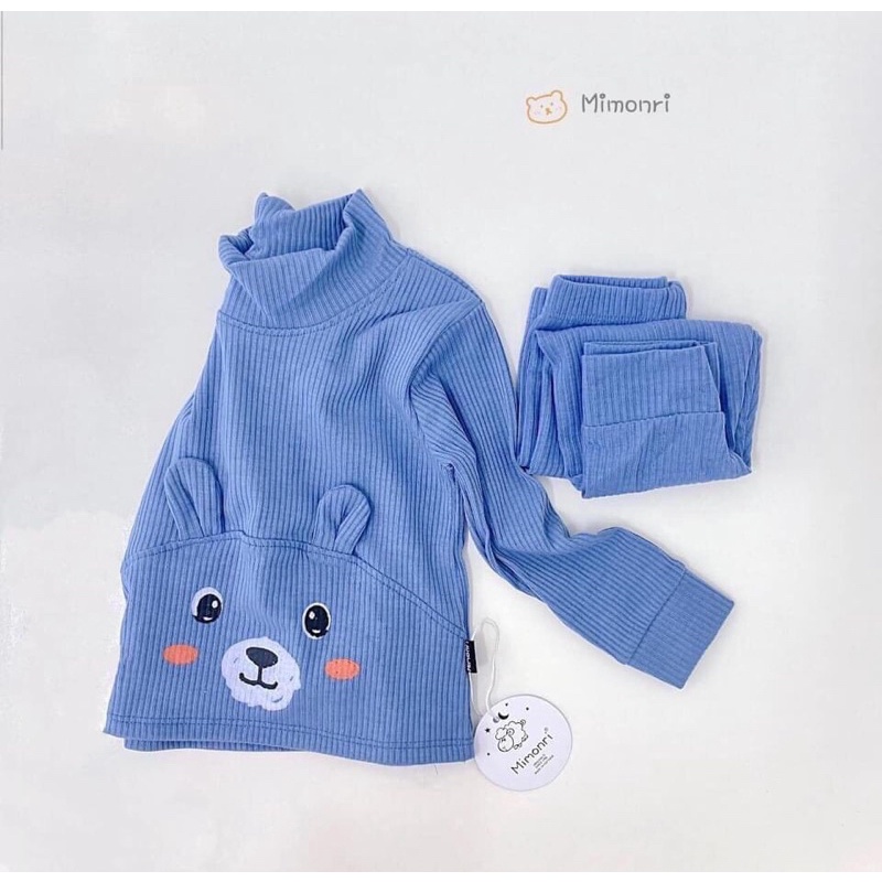 Bộ Đồ Dài Tai Gấu Cổ 3cm(Mã 13) Chất Len Tăm Mềm mịn cho bé trai bé gái 8-18kg.