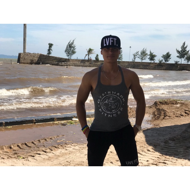 Áo ba lỗ dây nhỏ tập gym nam cotton lụa