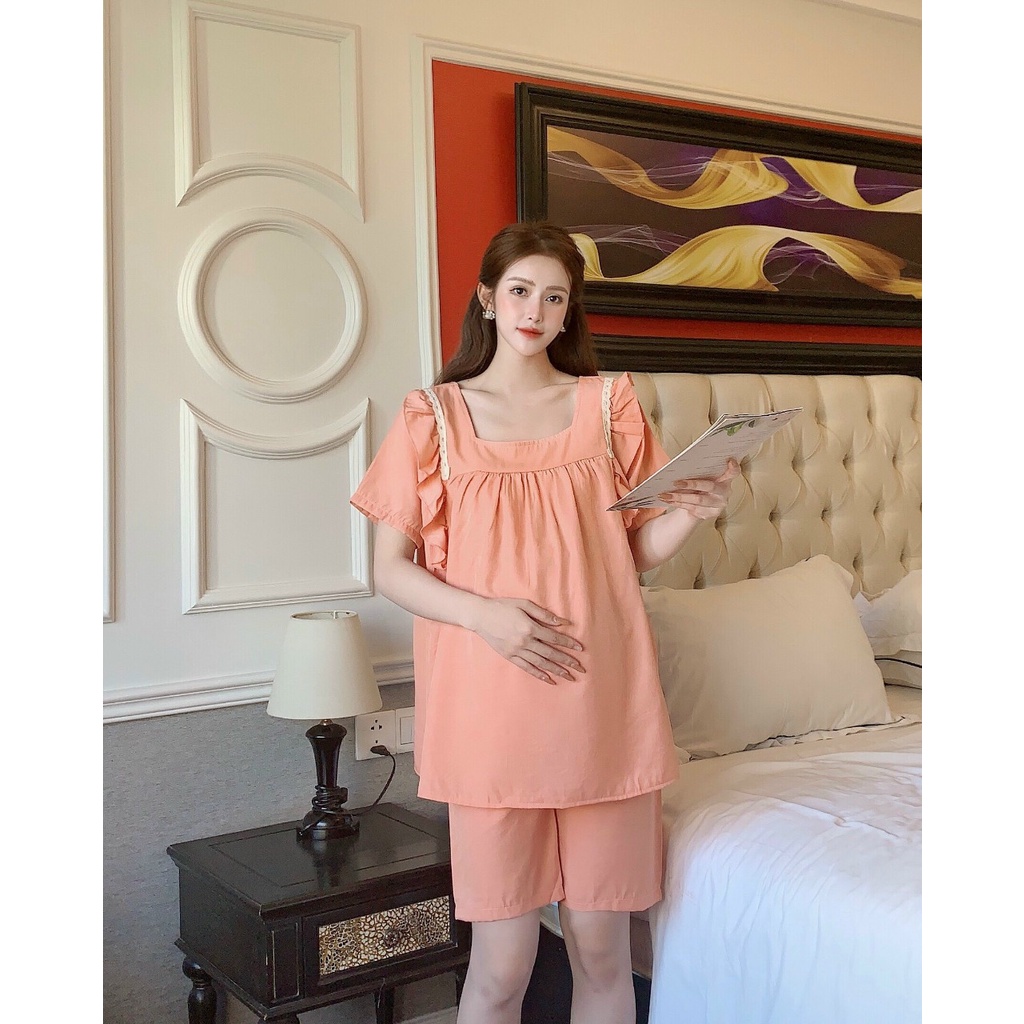 Bộ đồ bầu ngắn tay thời trang thiết kế mặc mùa hè mềm mát MSP567 Mom and Baby