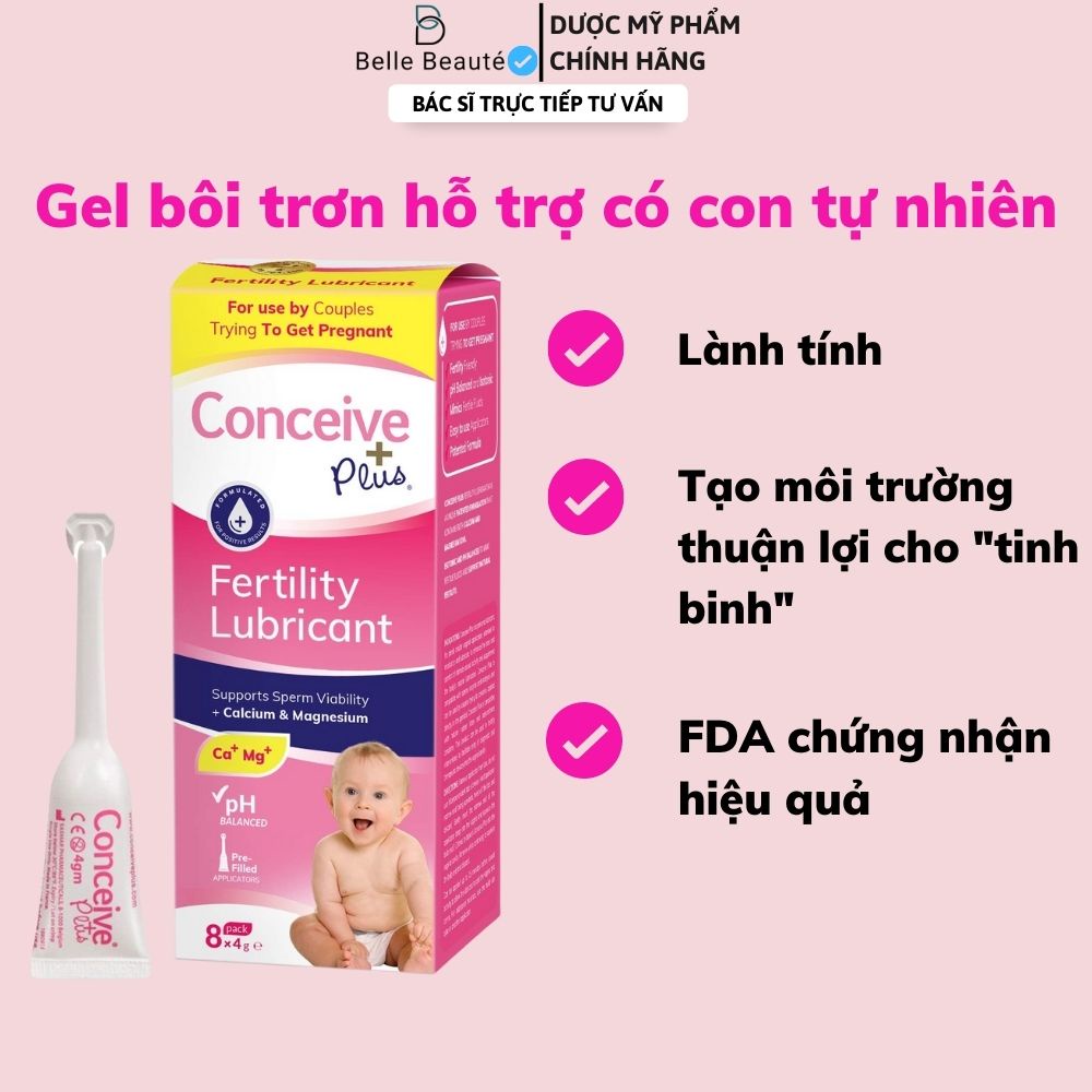 Gel Hỗ Trợ Sức Khỏe Conceive Plus Cho Nam Nữ - Tăng Khả Năng Của &quot;Tinh Binh&quot; - Giảm Khô Cho Phụ Nữ