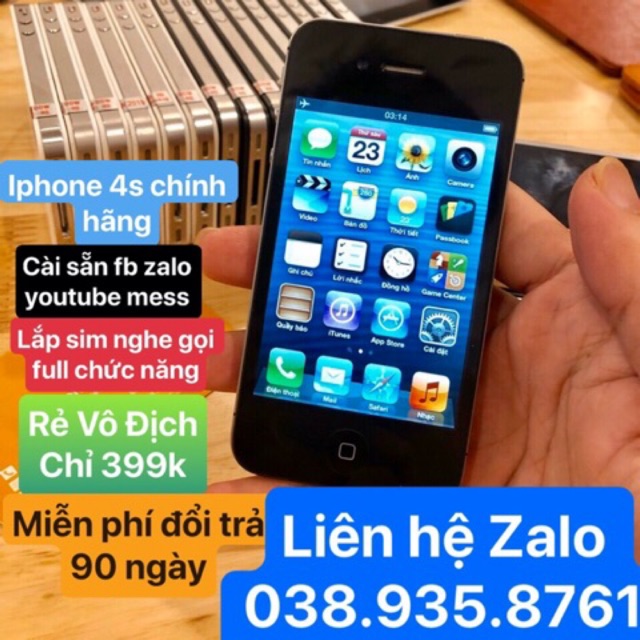 ( free ship) điện thoại iphone 4s 64-32-16Gb Hỗ trợ cài đặt ứng dụng