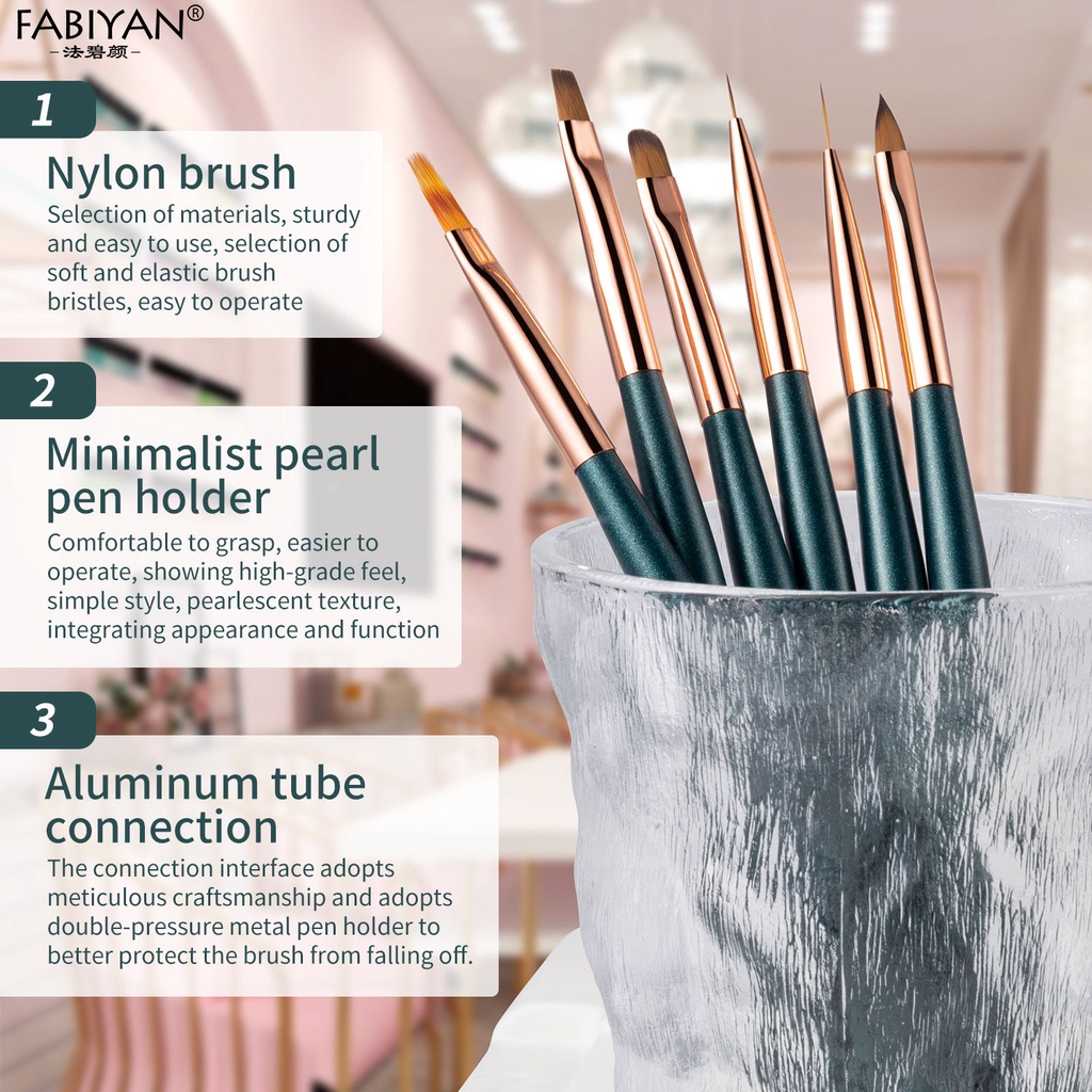 Set 6 cọ vẽ FABIYAN trang trí móng tay nghệ thuật