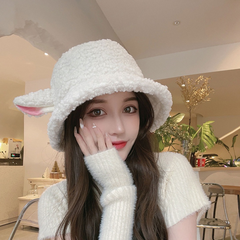 Mũ bucket màu trơn màu trơn giúp giữ ấm trong mùa thu đông