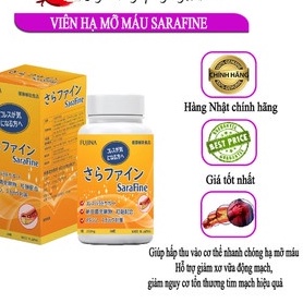 Viên ổn định mỡ máu SARAFINE Nhật Bản hộp 80 viên, Hỗ trợ tăng cường chuyển hóa chất béo
