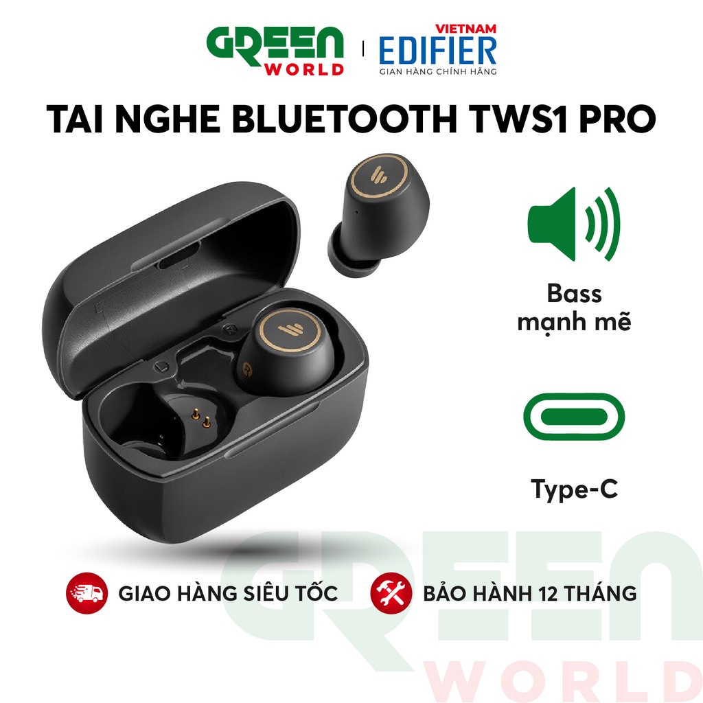 Tai nghe Bluetooth 5.2 EDIFIER TWS1 PRO - Thời gian phát 42h - Chống nước IP65