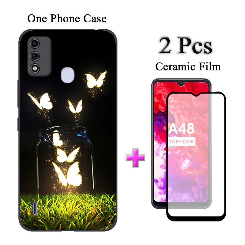 Ốp Điện Thoại 2 Trong 1 Kèm Miếng Bảo Vệ Màn Hình Cho ITEL A48